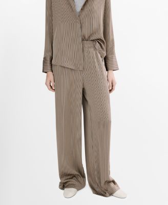 Women's Satin Striped Pants