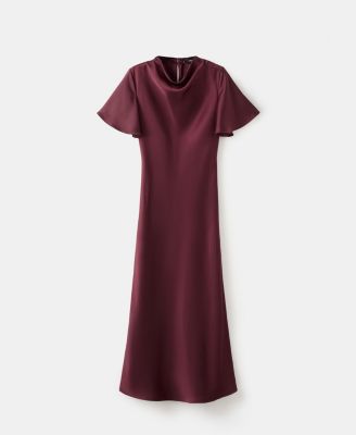Women's Draped Neck Long Dress