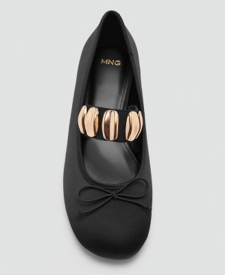 Women's Metallic Applique Straps Ballerina