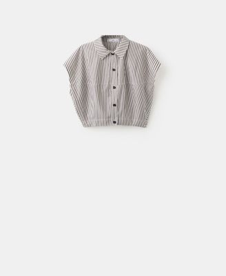 Women's Striped Cropped Shirt