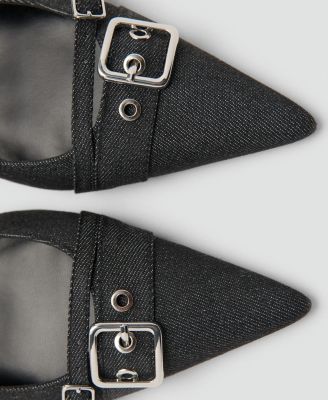 Women's Buckle Slingback Denim Shoes