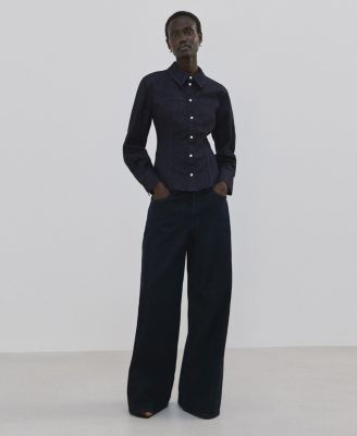 Women's Seams Denim Shirt