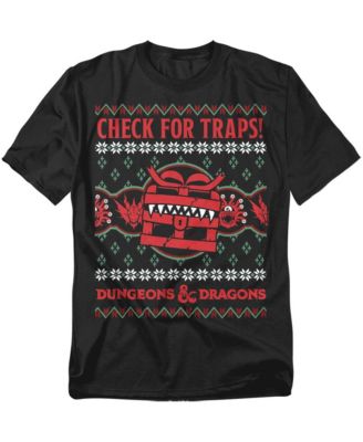Men's Dungeons And Dragons Check For Traps Ugly Christmas T-Shirt