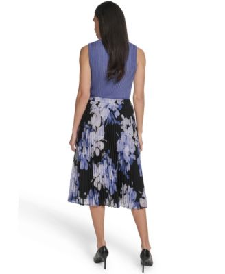 Petite Pleated A-Line Midi Skirt