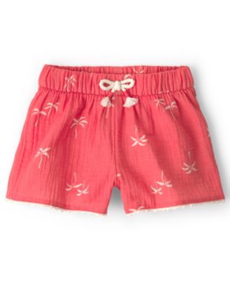 Girls' 2T-5T Palm Tree Tropical Gauze Fashion Shorts