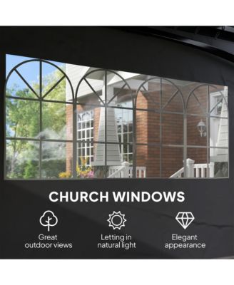 11' x 11' Outdoor Gazebo with Curtains and Church Style Windows