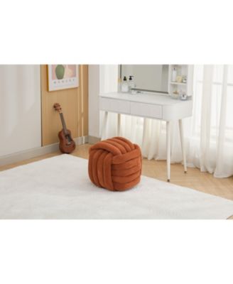 Ottoman Vanity Stool Knotted Chenille Fabric, Modern, Stylish