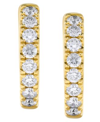 Diamond Hoop Earrings (3/4 ct. t.w.) in 14k Yellow Gold