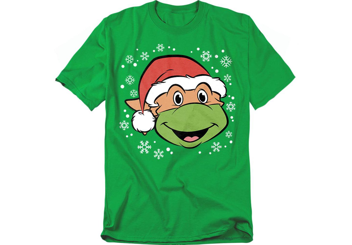 Мужская футболка Teenage Mutant Ninja Turtles Michaelangelo Christmas Hat, цвет: Зелёный — фото 1