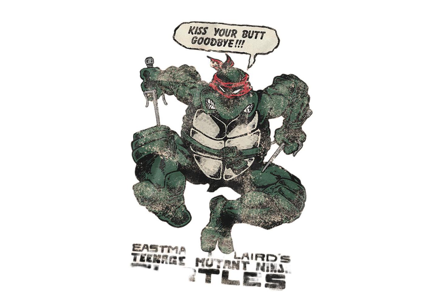 Мужская футболка Teenage Mutant Ninja Turtles Raph Kiss Your Butt Goodbye, цвет: Кремовый — фото 3