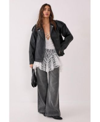 Women's Faux Leather Biker Jacket