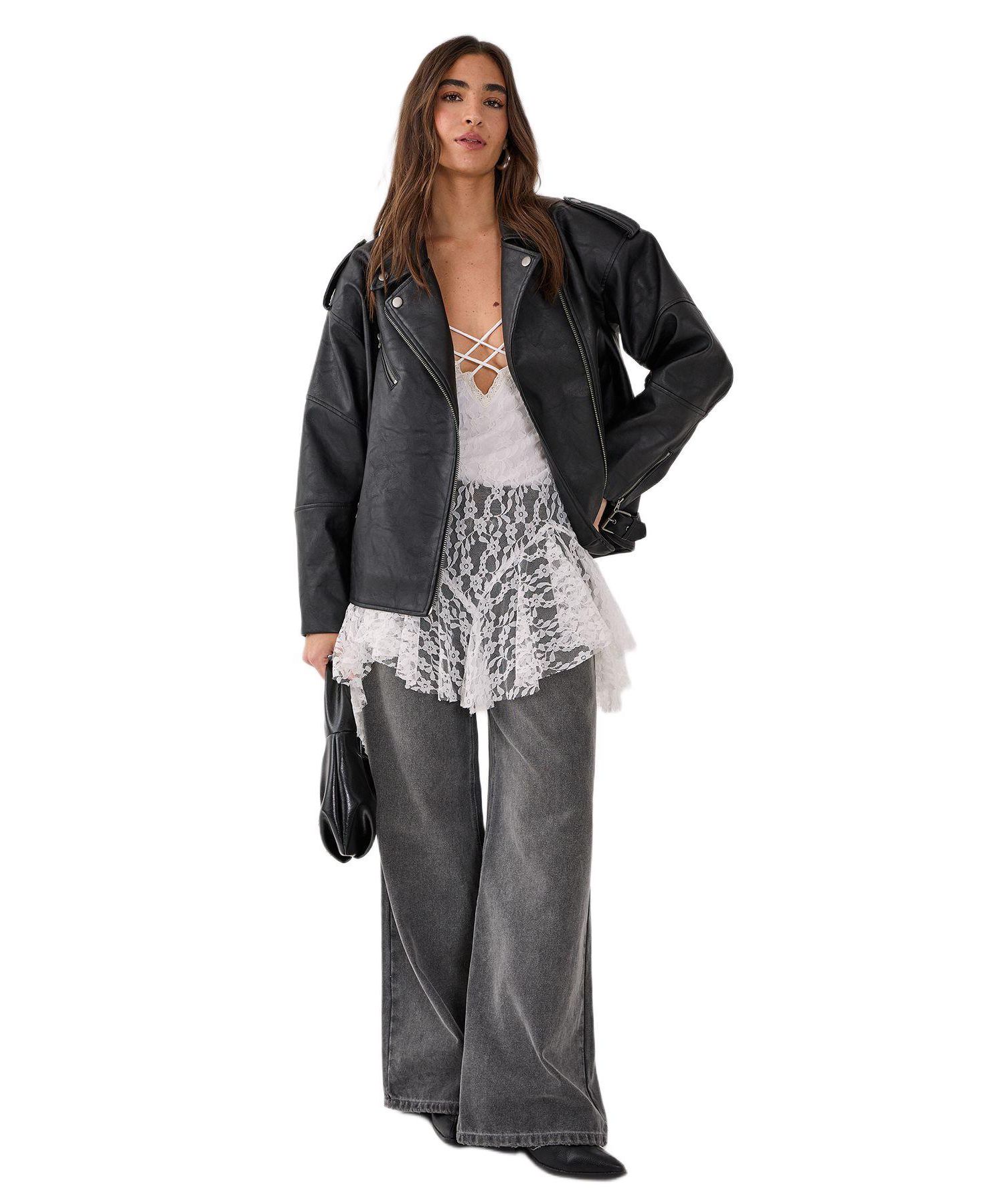 Women's Faux Leather Biker Jacket