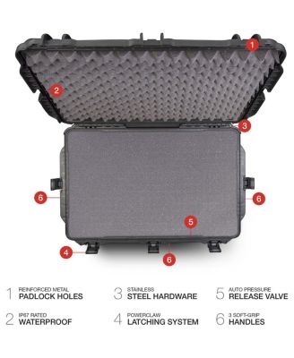 Wheeled Series 965 Lightweight NK-7 Resin Waterproof Hard Case with Foam Insert