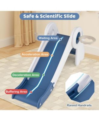 3-in-1 Toddler Slide Climber Playset with Basketball Hoop and Ball