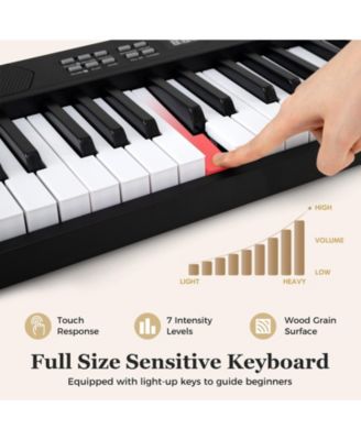 61-Key Foldable Full-Size Electronic Piano Keyboard with MIDI & Split Function, Portable for