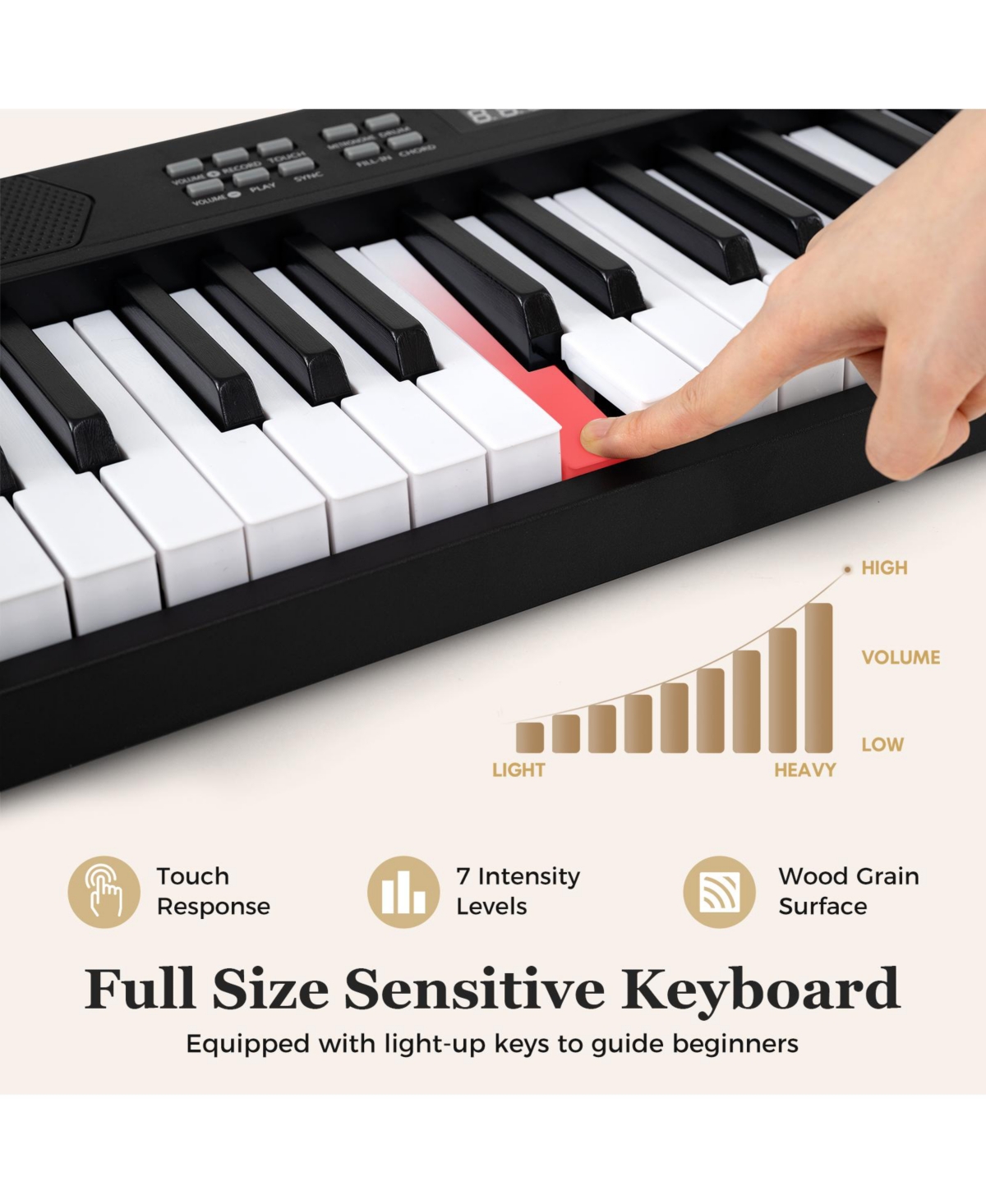 Mecale 61-Key Foldable Full-Size Electronic Piano Keyboard with Midi & Split Function, Portable for
