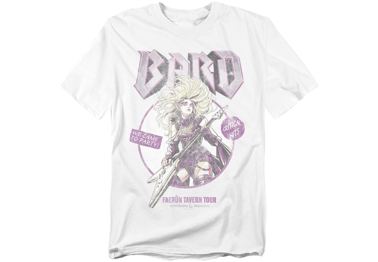 Мужская футболка D&D Big & Tall Dungeons And Dragons Bard Glam Rock Tour, цвет: Белый — фото 1