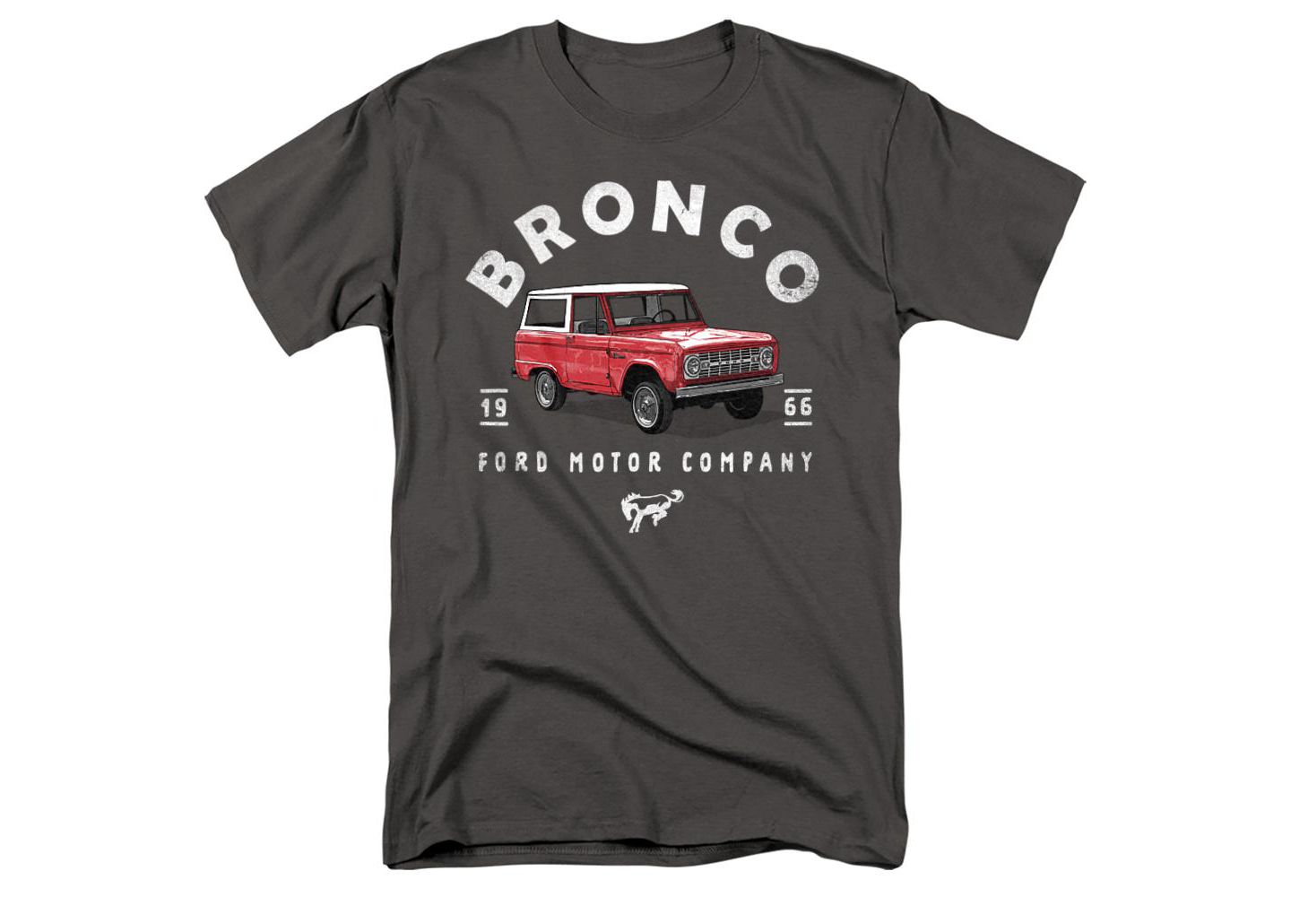 Мужская футболка Mustang Ford Bronco Illustrated, цвет: Угольный — фото 1