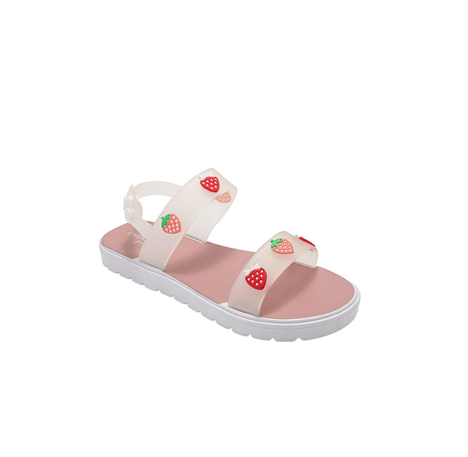 Girls PCU sandal with strawberry charms