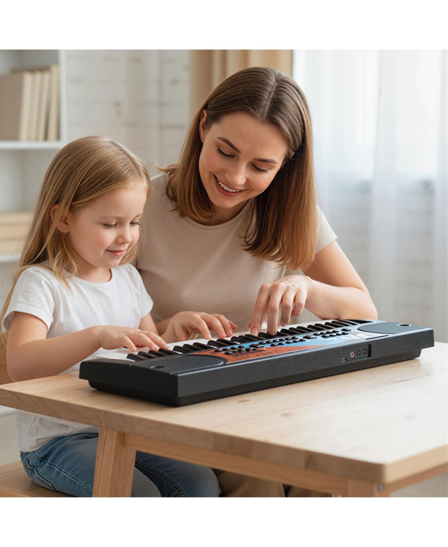 Детская игрушка Mecale 49-Key Portable Kids Electric Piano Keyboard with 8 Rhythms & 8 Tones for Easy Play, цвет: Чёрный — фото 2