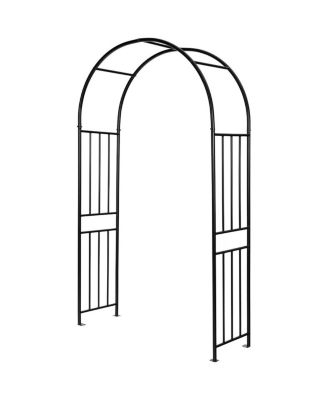 7.2Ft Garden Arch Steel Arbor Wedding Garden Decoration Climbing Plants w/Stakes