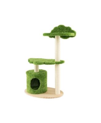 Indoor Cat Tree with Sturdy Supporting Frame, Cute Design for Climbing & Perching