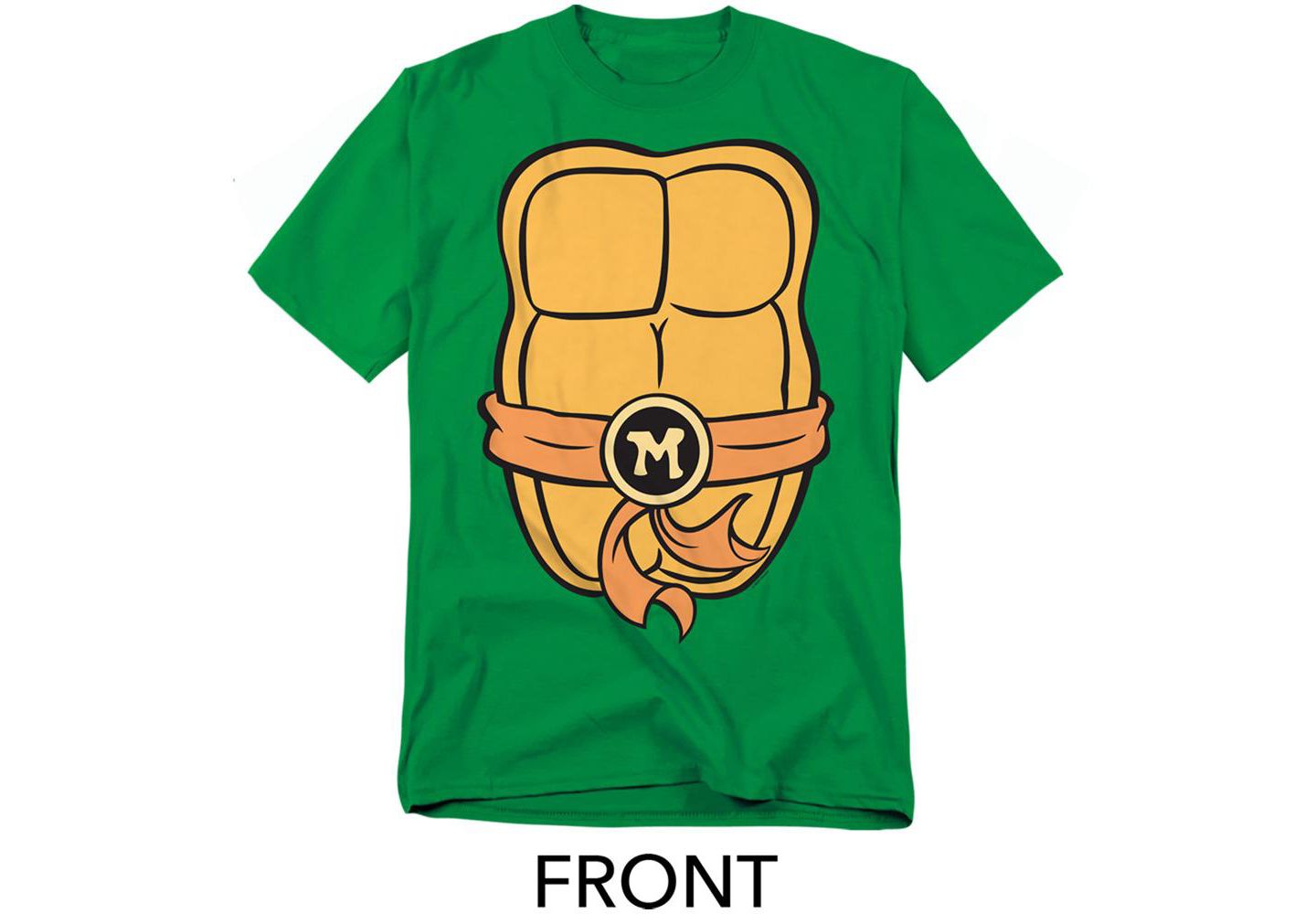 Мужская футболка Teenage Mutant Ninja Turtles Michelangelo Shell Front, цвет: Зелёный — фото 2