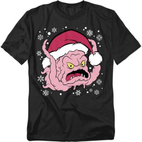 Мужская футболка Teenage Mutant Ninja Turtles Big & Tall Krang Christmas Hat, цвет: Чёрный