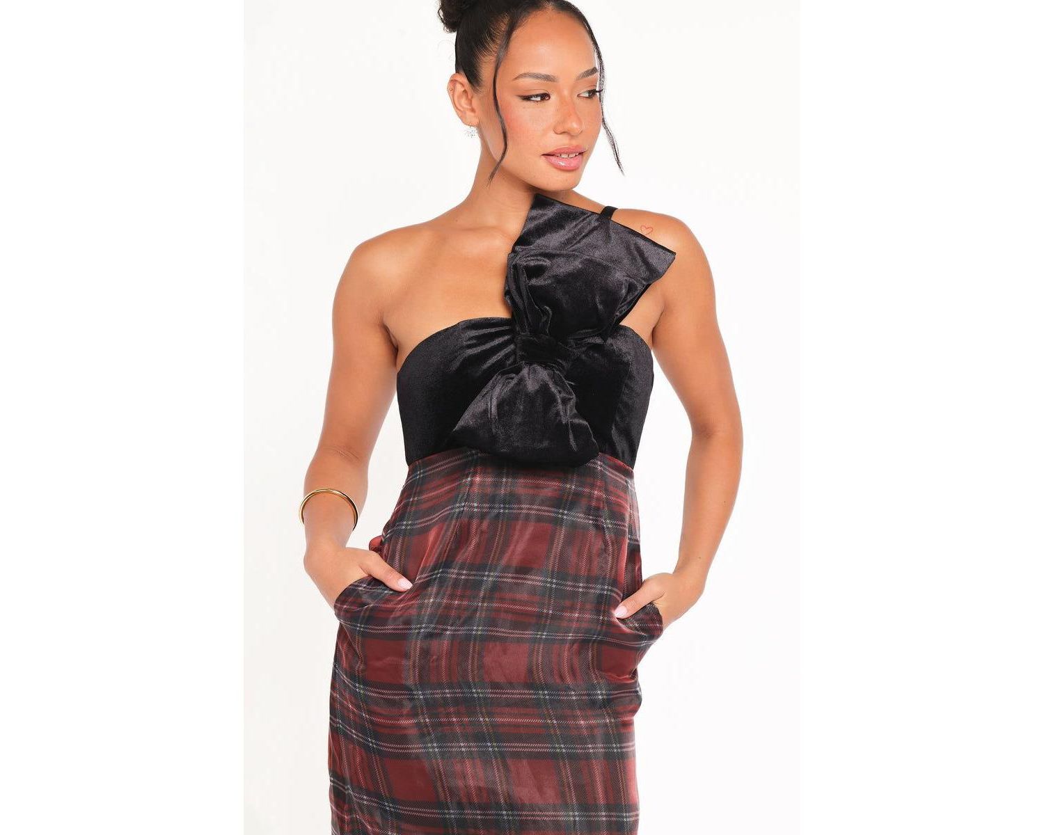 Women's Amelie Bow Front One Shoulder Midi Dress