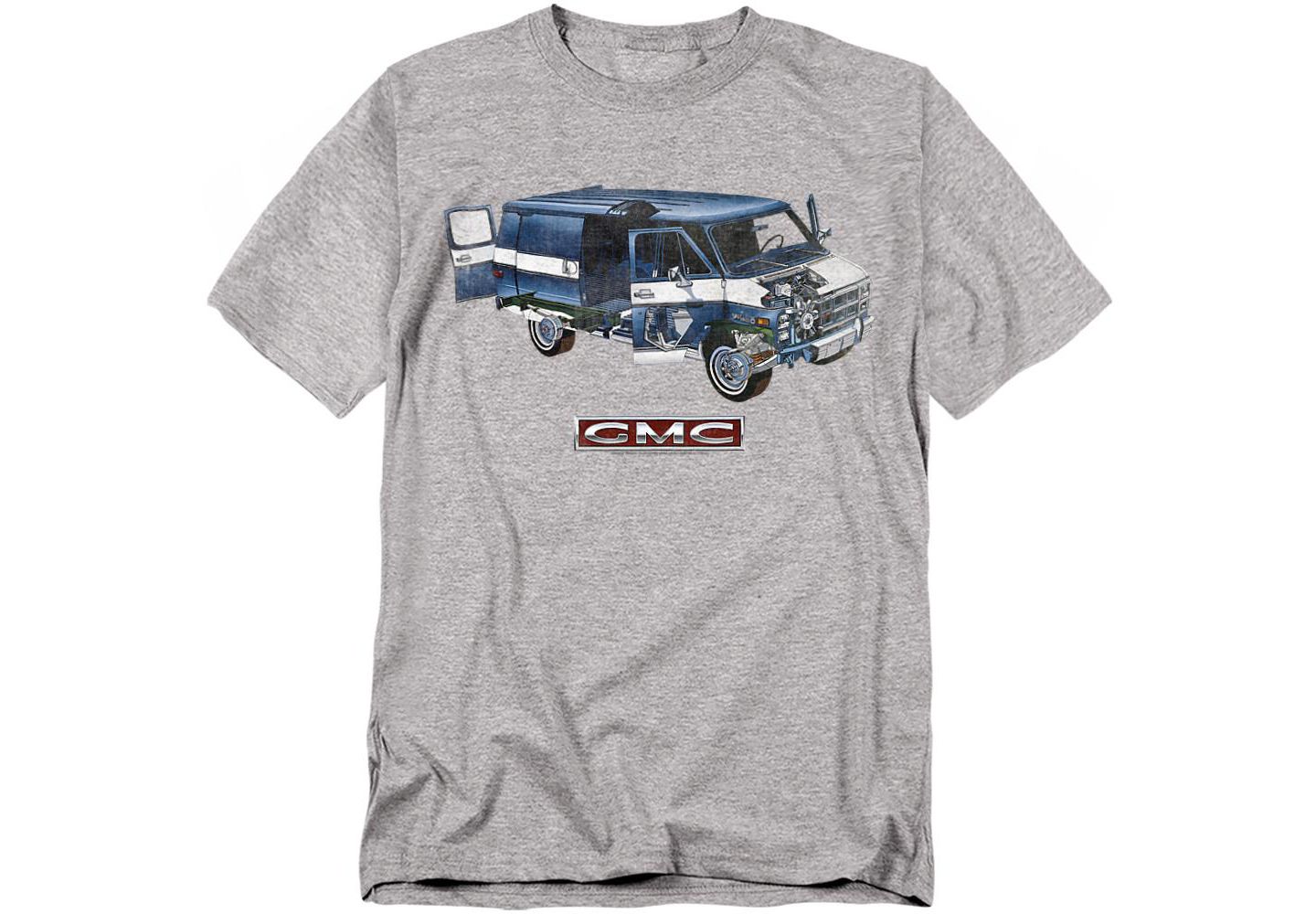 Мужская футболка Logovision Big & Tall GMC Van, цвет: Меланжевый — фото 1