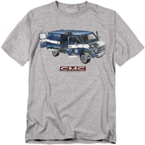 Мужская футболка Logovision Big & Tall GMC Van, цвет: Меланжевый