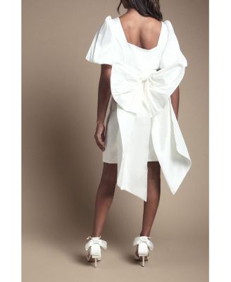 Women's Taffeta Bow Back Mini Dress