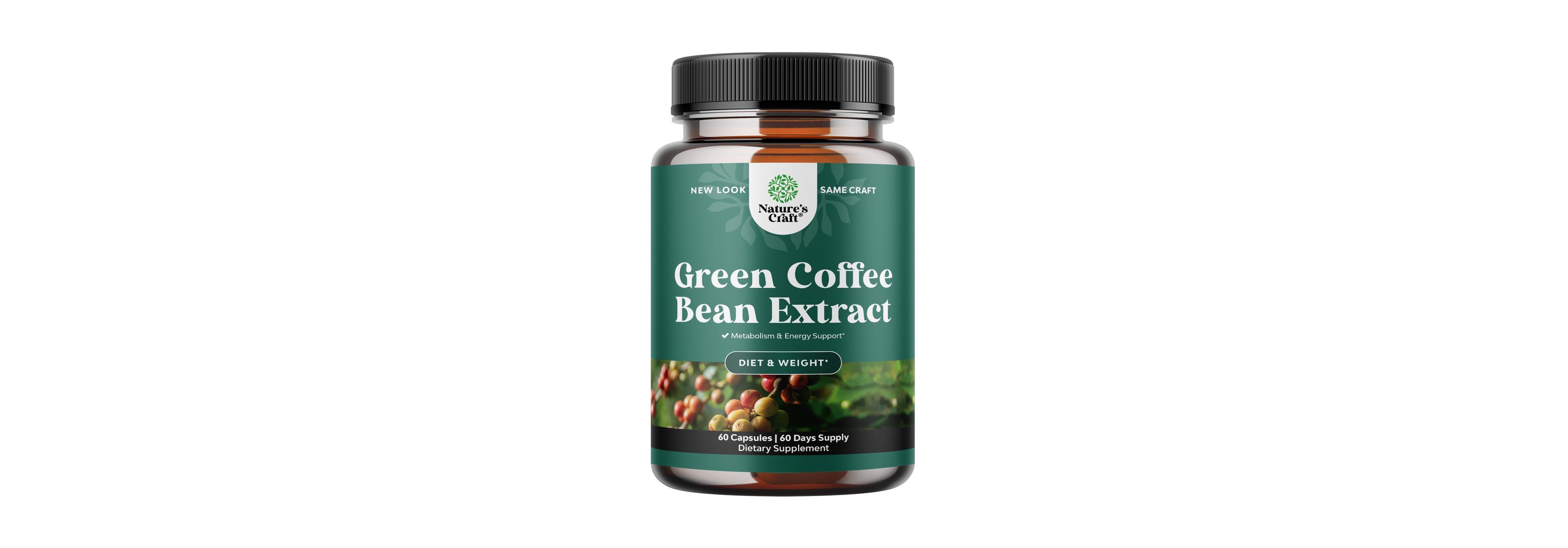Nature's Craft Raw Coffee Bean Supplement, 60 Count