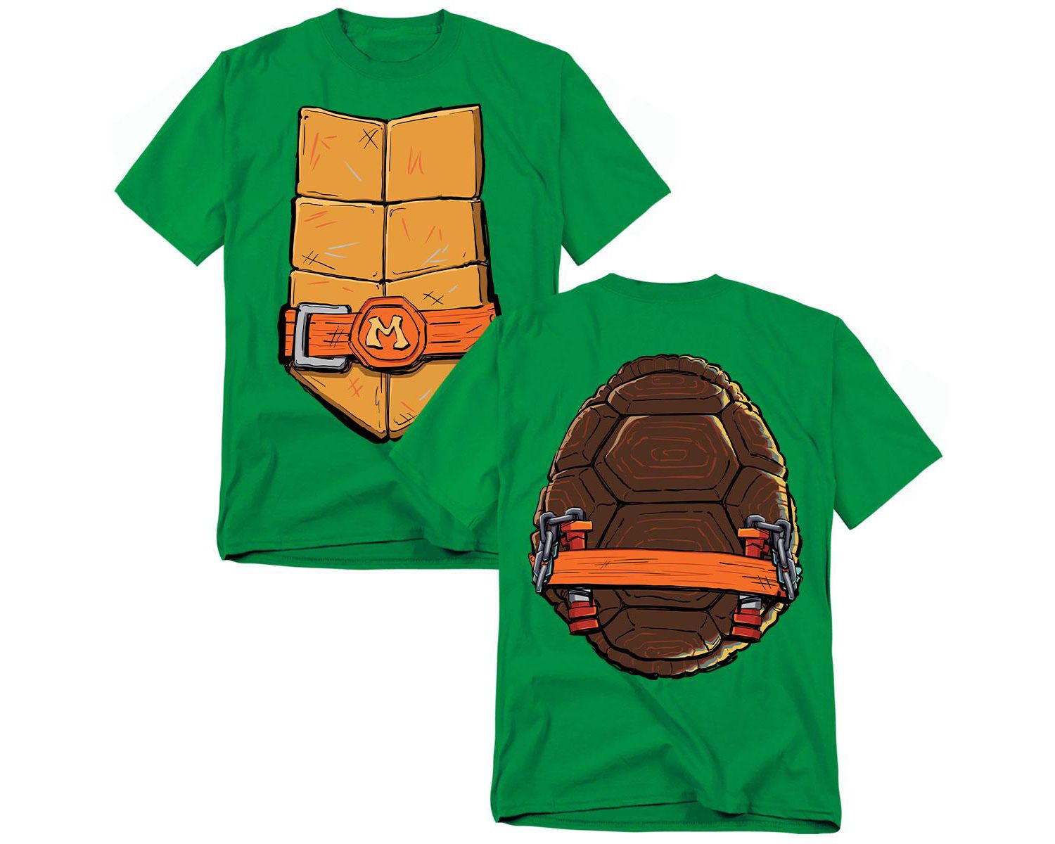 Men's Mayhem Michelangelo Shell Front Back T-Shirt