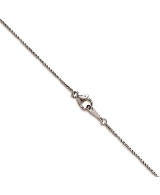 Solid 950 Platinum 0.7mm Sparkle-Cut Spiga Chain Necklace