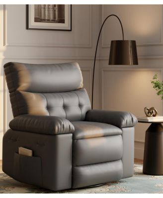 Oversized Recliner Chair with Massage & Heat, 360degree(s) Swivel Rocking Chair with Remote Control - Comfortable Accent Chair for Living Room