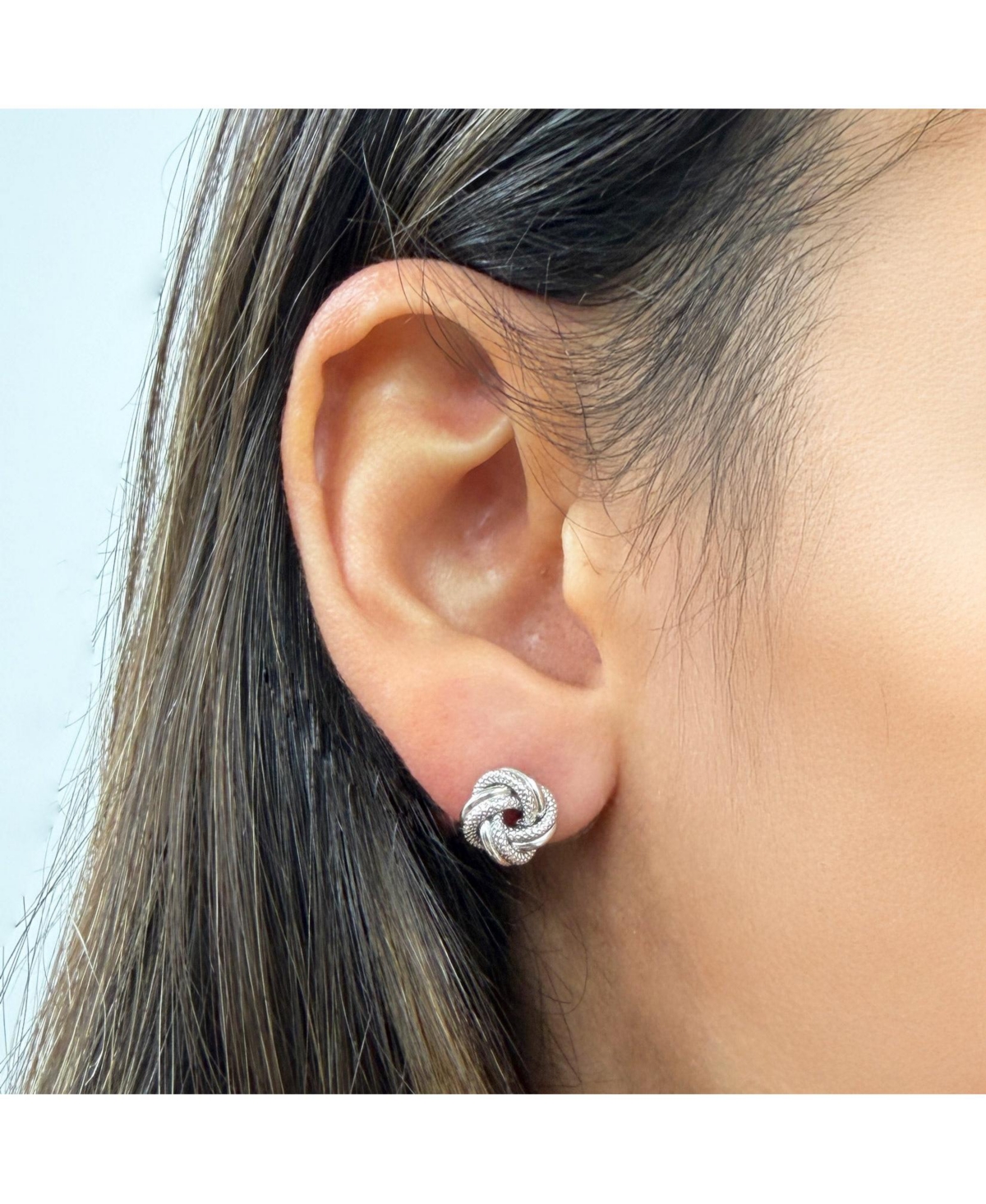 The Lovery Textured Knot Stud Earrings Sterling