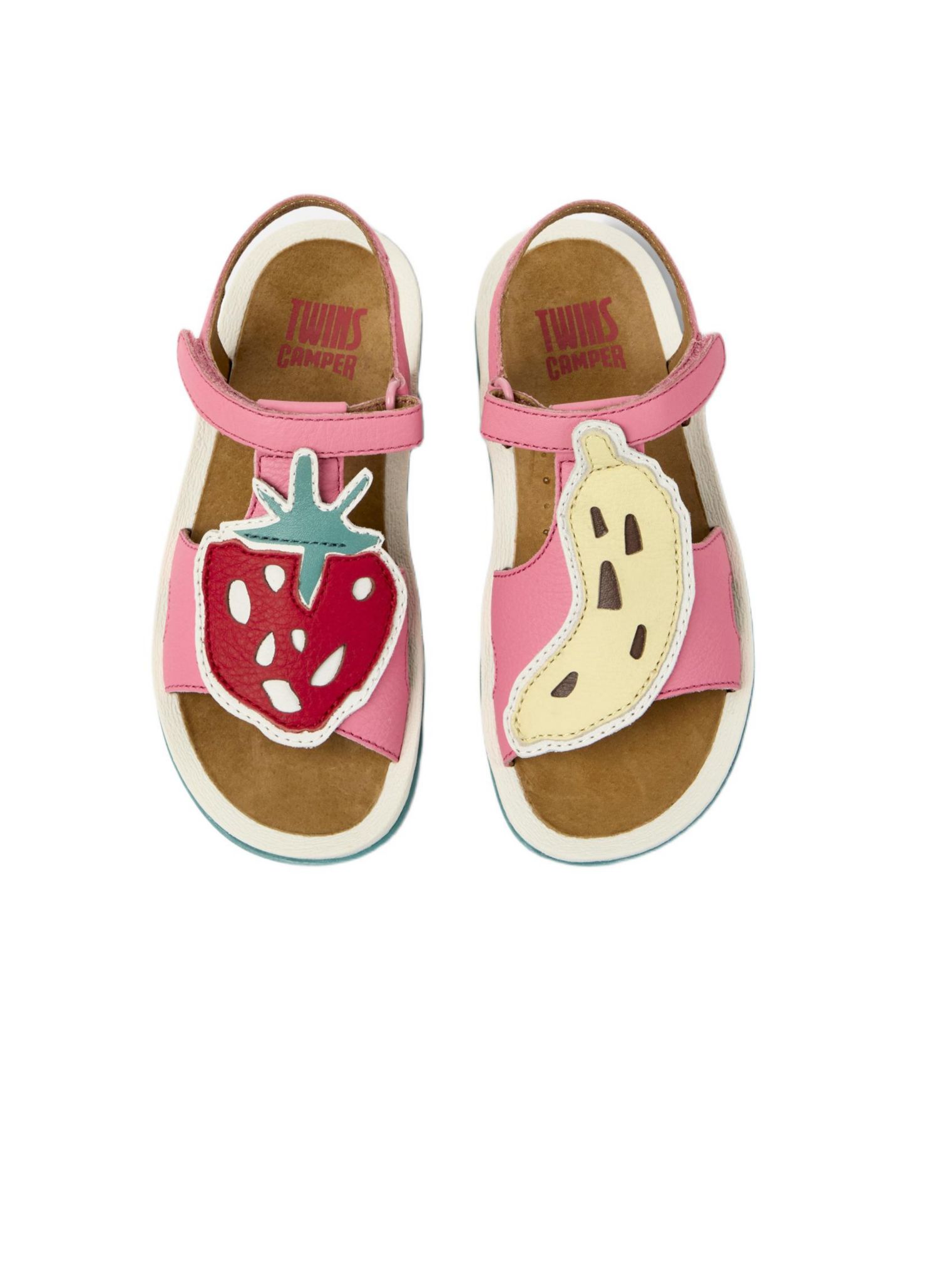 Girls Bicho Twins Leather T-Strap Sandals