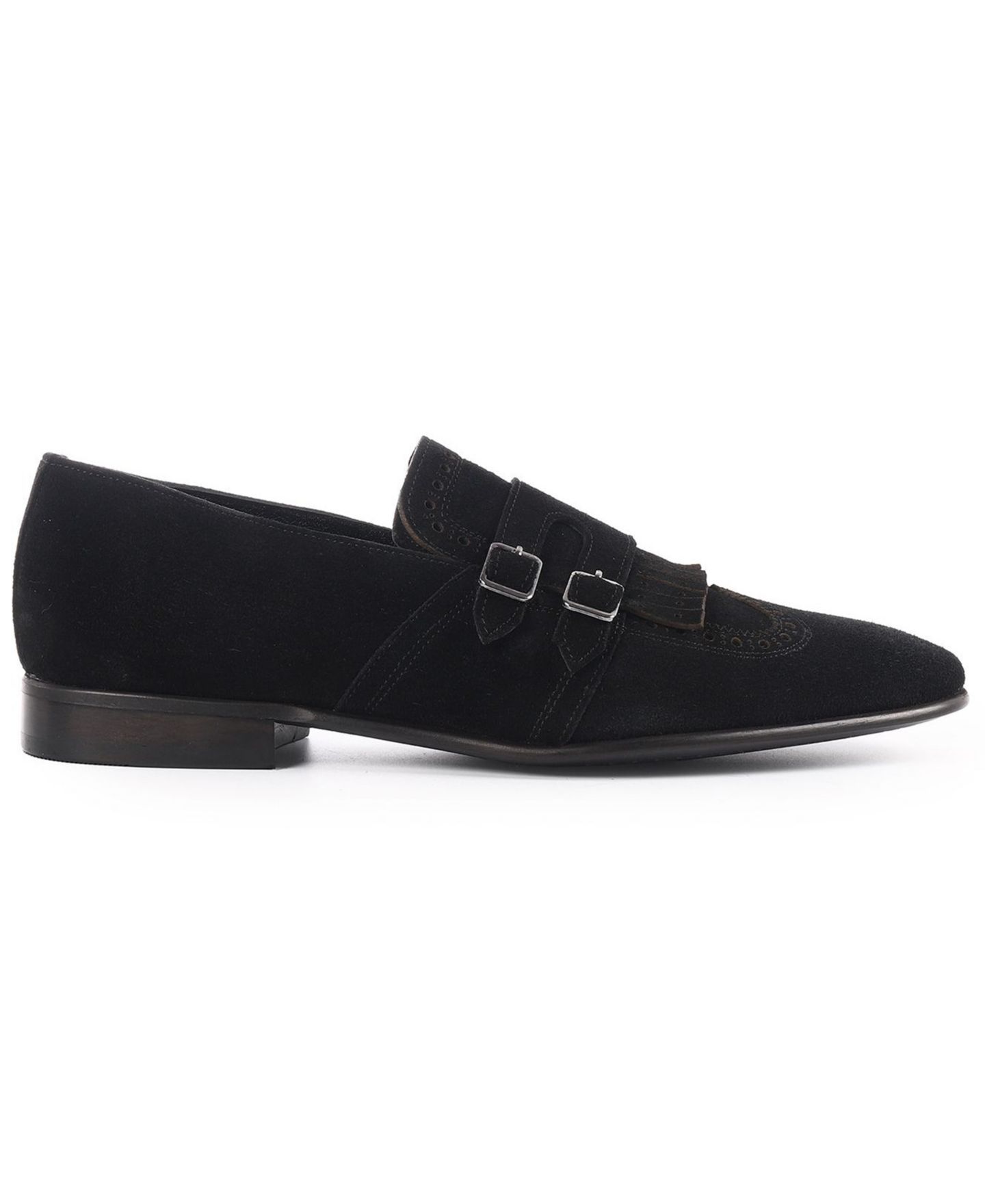 Обувь VELLAPAIS Men's Nexus Double Monk Wingtip Slip-On, цвет: Чёрный — фото 2