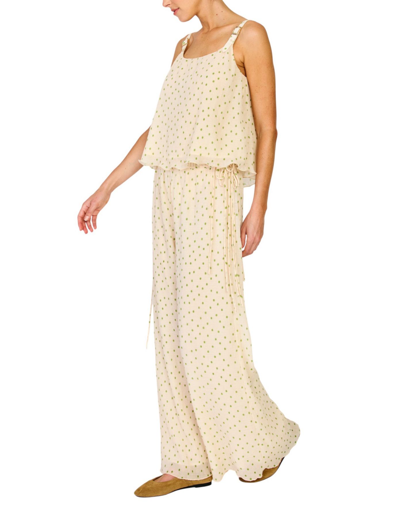 Женский топ Line & Dot Lilou Sleeveless Scoop Neck, цвет: Кремовый разноцветный — фото 3