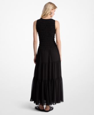 Women's Smocked Scoop Neck Fit & Flare Dress