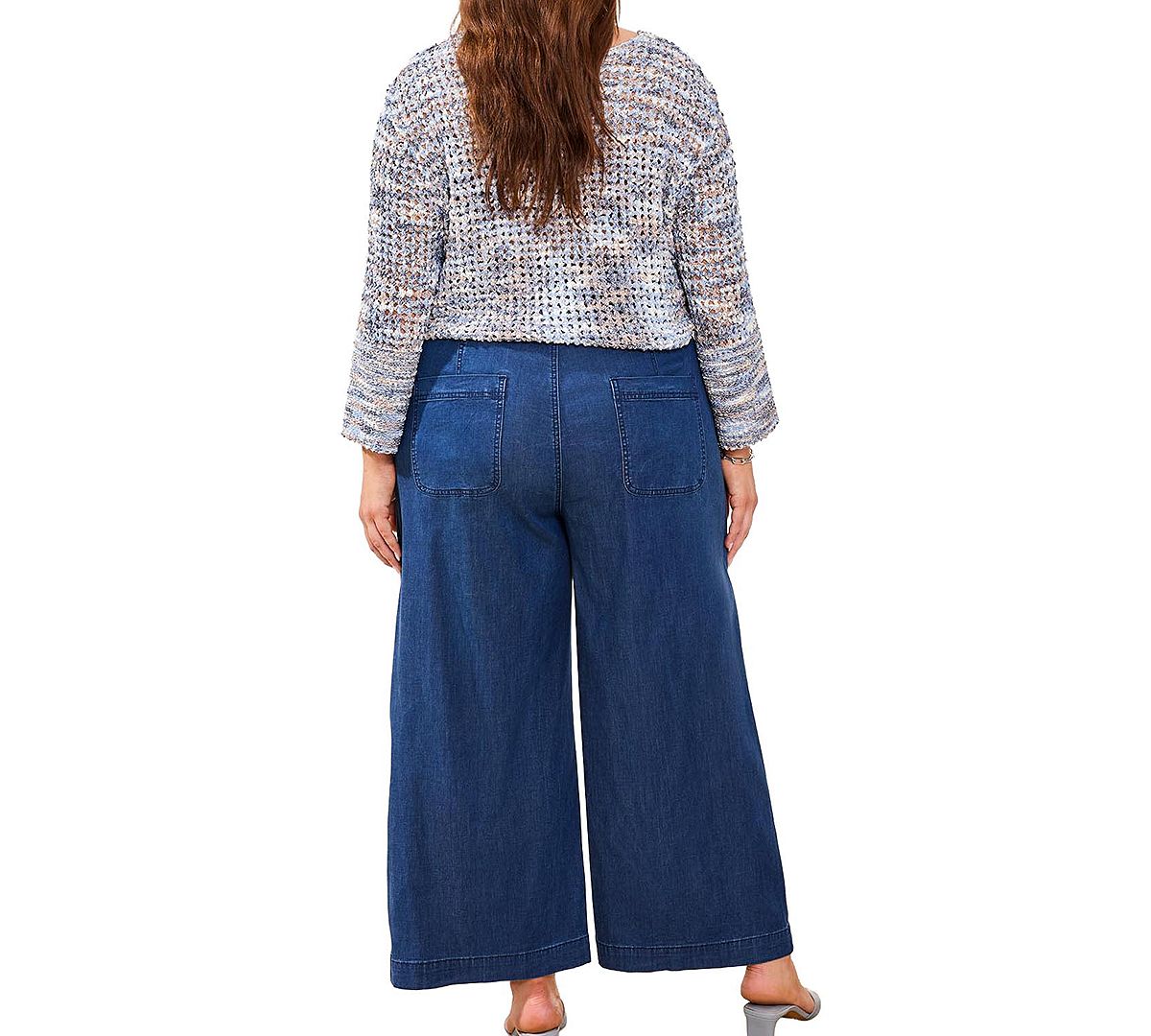 Tribal Plus Size Inclusive Audrey Jogger Wide-Crop Denim Jeans view 4 — MAYCSS fashion products