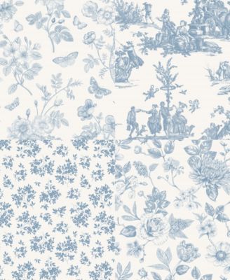 Patchwork Toile Reversible Matelass&eacute; Throw, 50" x 60"