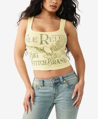 Women's Crystal Printed Rib Tank Top