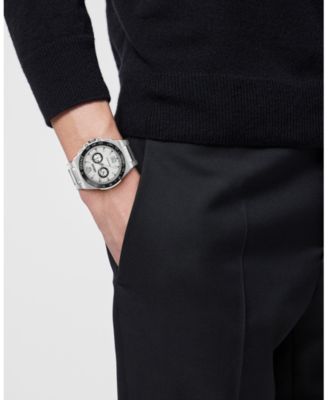 Men's Greca Reaction Silver Stainless Steel Bracelet Watch, 43mm