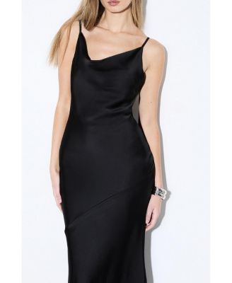 Women's Premium Satin Bow Bridesmaid Dress