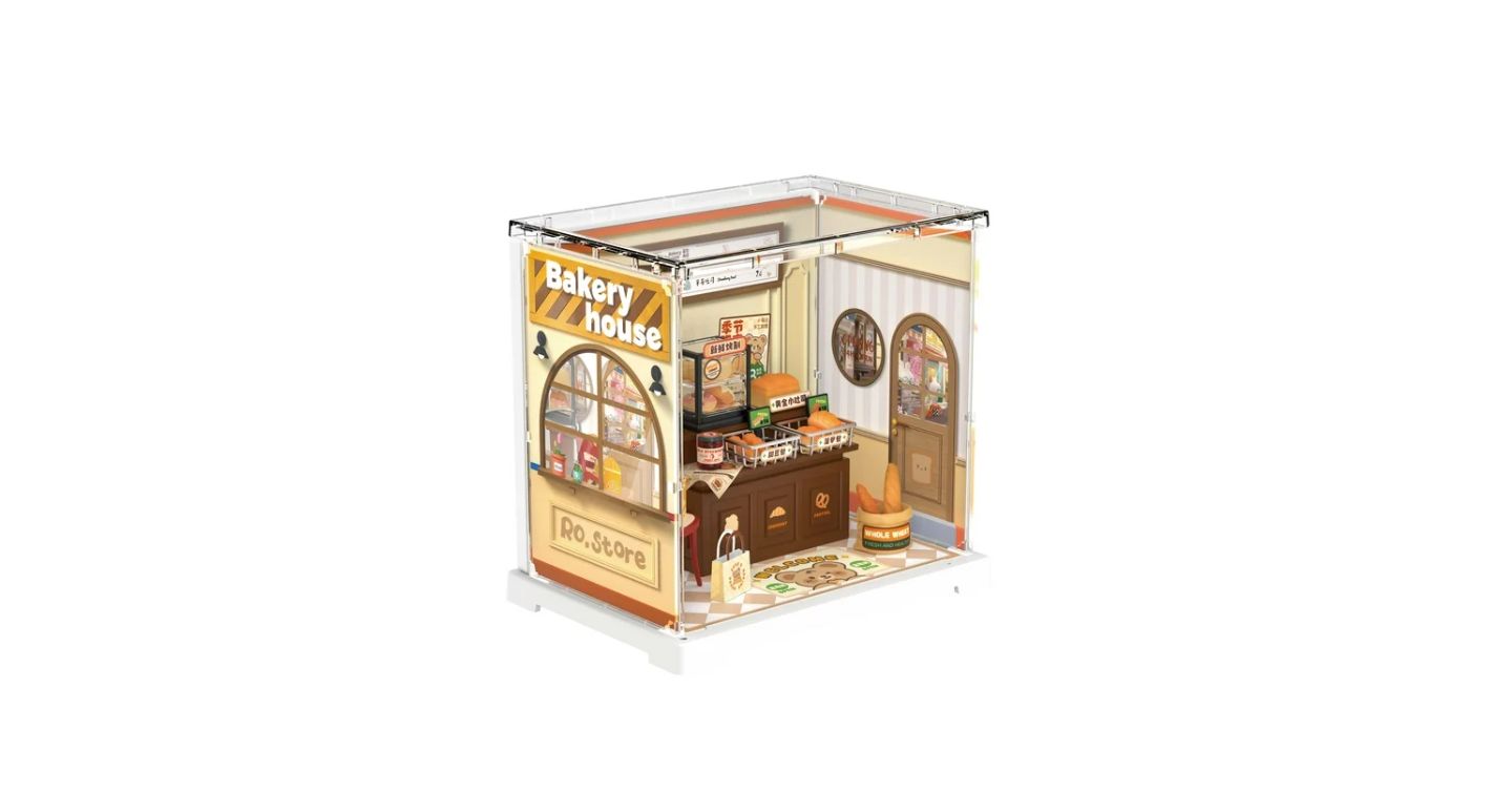 Детские конструкторы Robotime Super Creator Mini Butter Bakery House, DIY Plastic Miniature Kits Retail Store Series, Mini Model House Building Set for Teens DIY Crafts, цвет: Жёлтый — фото 2