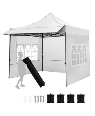 10x10 ft Pop-Up Canopy Tent with Awning and Sidewalls, Party or Picnic