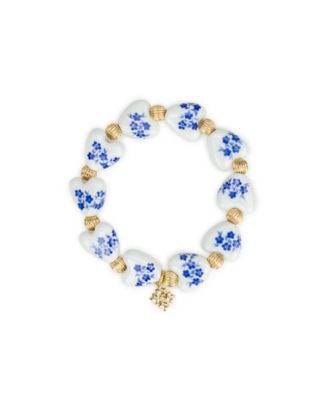 Gold-Tone Plated Heart Stretch Bracelet