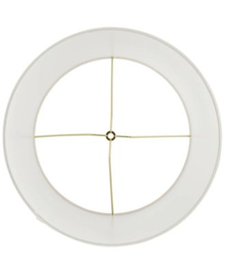 Extra Large Large Drum Lamp Shade Off-White Fabric 14" Top x 16" Bottom x 18" High Spider with Replacement Harp and Finial Fitting